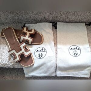 Hermes Oran Sandals two tone size40